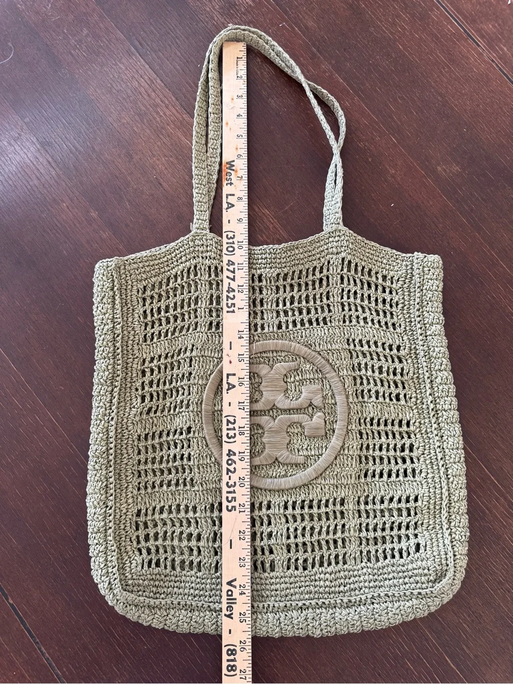 GUC Tory Burch Hand-Crocheted Tote in Green